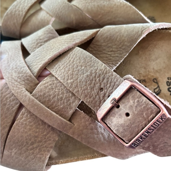 Birkenstock Lugano Men’s Sandal Sz 46/13M Cork Footbed Taupe Old Tobacco Strappy main image 6